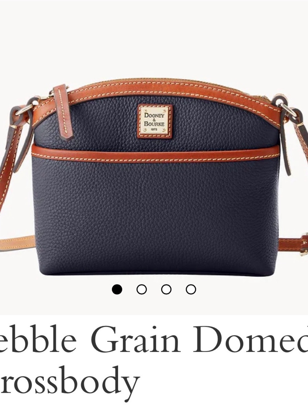 Dooney & Bourke Navy and Tan Pebble Grain Crossbody